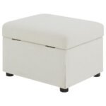 WINTER UPHOLSTERED HYDRAULIC LIFT TOP STORAGE OTTOMAN BEIGE - Image 8
