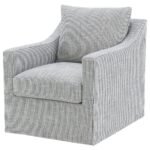 WINTER UPHOLSTERED SLOPED ARM ACCENT SWIVEL CHAIR GREY - Image 4