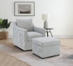 WINTER UPHOLSTERED SLOPED ARM ACCENT SWIVEL CHAIR GREY - Image 12