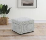 WINTER UPHOLSTERED HYDRAULIC LIFT TOP STORAGE OTTOMAN GREY - Image 2
