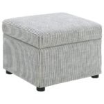 WINTER UPHOLSTERED HYDRAULIC LIFT TOP STORAGE OTTOMAN GREY