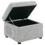 WINTER UPHOLSTERED HYDRAULIC LIFT TOP STORAGE OTTOMAN GREY - Image 4