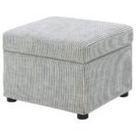 WINTER UPHOLSTERED HYDRAULIC LIFT TOP STORAGE OTTOMAN GREY - Image 6