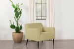 DARLENE UPHOLSTERED ENGLISH ARM ACCENT CHAIR LEMON - Image 2