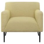 DARLENE UPHOLSTERED ENGLISH ARM ACCENT CHAIR LEMON - Image 3