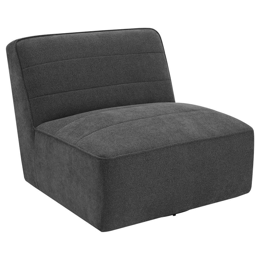 905713_02x900.jpg COBIE UPHOLSTERED ARMLESS SWIVEL CHAIR DARK CHARCOAL - Image 1