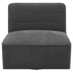 COBIE UPHOLSTERED ARMLESS SWIVEL CHAIR DARK CHARCOAL - Image 3