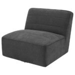 COBIE UPHOLSTERED ARMLESS SWIVEL CHAIR DARK CHARCOAL - Image 4