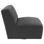 COBIE UPHOLSTERED ARMLESS SWIVEL CHAIR DARK CHARCOAL - Image 8