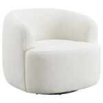 HUDSON FAUX SHEEPSKIN UPHOLSTERED SWIVEL CHAIR NATURAL