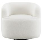 HUDSON FAUX SHEEPSKIN UPHOLSTERED SWIVEL CHAIR NATURAL - Image 3