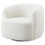 HUDSON FAUX SHEEPSKIN UPHOLSTERED SWIVEL CHAIR NATURAL - Image 4