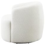 HUDSON FAUX SHEEPSKIN UPHOLSTERED SWIVEL CHAIR NATURAL - Image 5