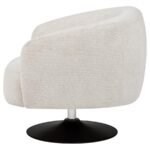 DAVE UPHOLSTERED BARREL BACK SWIVEL CLUB CHAIR BEIGE - Image 5