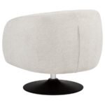 DAVE UPHOLSTERED BARREL BACK SWIVEL CLUB CHAIR BEIGE - Image 6