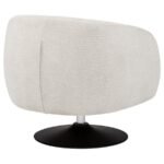 DAVE UPHOLSTERED BARREL BACK SWIVEL CLUB CHAIR BEIGE - Image 8