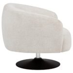 DAVE UPHOLSTERED BARREL BACK SWIVEL CLUB CHAIR BEIGE - Image 9