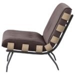 ALOMA UPHOLSTERED TUFTED ARMLESS ACCENT CHAIR BROWN - Image 5