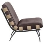 ALOMA UPHOLSTERED TUFTED ARMLESS ACCENT CHAIR BROWN - Image 8