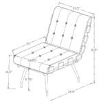 ALOMA UPHOLSTERED TUFTED ARMLESS ACCENT CHAIR BROWN - Image 12