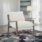 GENEVA BOUCLE UPHOLSTERED WOOD ARM ACCENT CHAIR SAND - Image 2