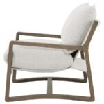 GENEVA BOUCLE UPHOLSTERED WOOD ARM ACCENT CHAIR SAND - Image 5