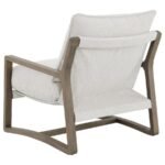 GENEVA BOUCLE UPHOLSTERED WOOD ARM ACCENT CHAIR SAND - Image 6