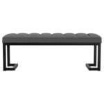MESA BOUCLE UPHOLSTERED TUFTED ACCENT BENCH CHARCOAL - Image 3