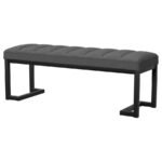MESA BOUCLE UPHOLSTERED TUFTED ACCENT BENCH CHARCOAL - Image 4