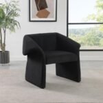 RAMSEY UPHOLSTERED SLOPED ARM ACCENT CHAIR BLACK - Image 2