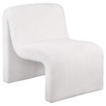 DRAYTON UPHOLSTERED CURVED ARMLESS ACCENT CHAIR IVORY