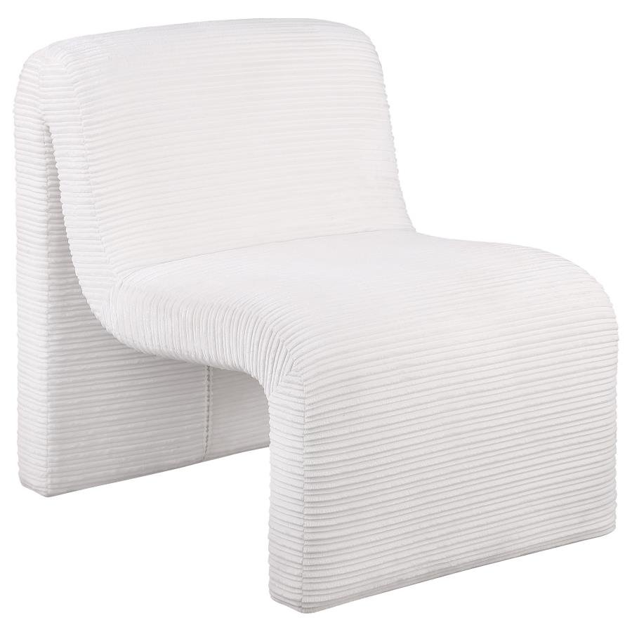 907525_02x900.jpg DRAYTON UPHOLSTERED CURVED ARMLESS ACCENT CHAIR IVORY - Image 1
