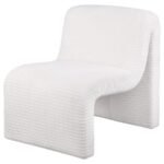 DRAYTON UPHOLSTERED CURVED ARMLESS ACCENT CHAIR IVORY - Image 4