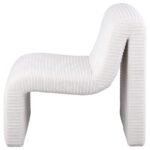 DRAYTON UPHOLSTERED CURVED ARMLESS ACCENT CHAIR IVORY - Image 5