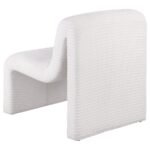 DRAYTON UPHOLSTERED CURVED ARMLESS ACCENT CHAIR IVORY - Image 6