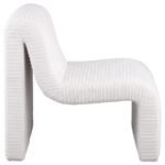 DRAYTON UPHOLSTERED CURVED ARMLESS ACCENT CHAIR IVORY - Image 8