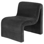 DRAYTON UPHOLSTERED CURVED ARMLESS ACCENT CHAIR BLACK - Image 4