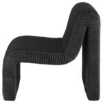 DRAYTON UPHOLSTERED CURVED ARMLESS ACCENT CHAIR BLACK - Image 5