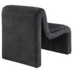 DRAYTON UPHOLSTERED CURVED ARMLESS ACCENT CHAIR BLACK - Image 7