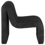 DRAYTON UPHOLSTERED CURVED ARMLESS ACCENT CHAIR BLACK - Image 8