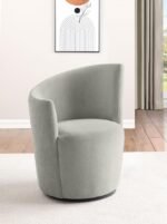 NUEVA UPHOLSTERED SWIVEL CHAIR CURVED BACKREST DOVE GREY - Image 2