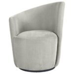 NUEVA UPHOLSTERED SWIVEL CHAIR CURVED BACKREST DOVE GREY - Image 3
