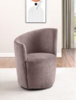 NUEVA UPHOLSTERED SWIVEL CHAIR CURVED BACKREST BLUSH - Image 2