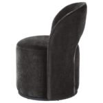 HARJO VELVET UPHOLSTERED SWIVEL ACCENT CHAIR CHARCOAL GREY - Image 5