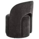 HARJO VELVET UPHOLSTERED SWIVEL ACCENT CHAIR CHARCOAL GREY - Image 6