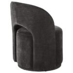 HARJO VELVET UPHOLSTERED SWIVEL ACCENT CHAIR CHARCOAL GREY - Image 7
