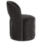 HARJO VELVET UPHOLSTERED SWIVEL ACCENT CHAIR CHARCOAL GREY - Image 8