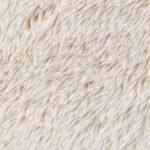 FITZROY FAUX FUR UPHOLSTERED CHAIR SOLID WOOD ARMS LATTE - Image 9