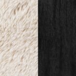 FITZROY FAUX FUR UPHOLSTERED CHAIR SOLID WOOD ARMS LATTE - Image 11