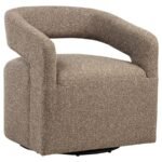 WESTHILL BOUCLE UPHOLSTERED SWIVEL ACCENT CHAIR ROCKY ROAD